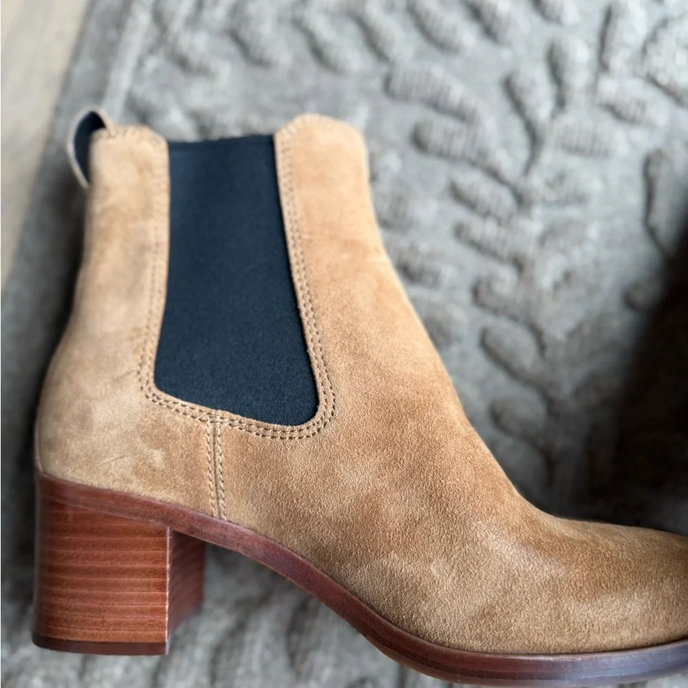 Rag & Bone Hazel Chelsea Tan Suede Ankle Boots Size 39 (9) 2.36inch heel